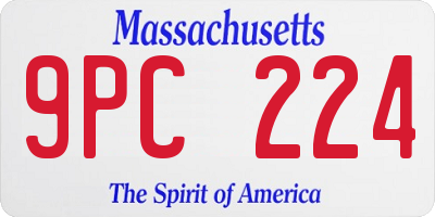 MA license plate 9PC224
