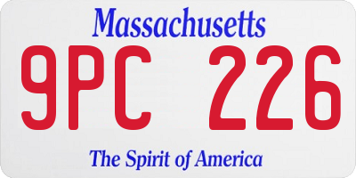 MA license plate 9PC226