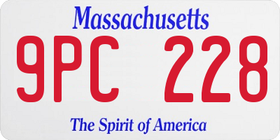 MA license plate 9PC228