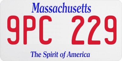 MA license plate 9PC229