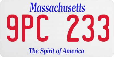 MA license plate 9PC233