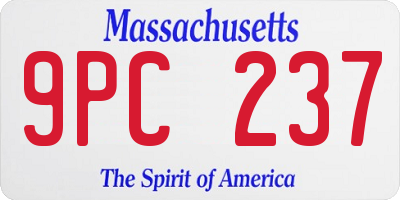 MA license plate 9PC237