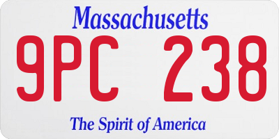 MA license plate 9PC238