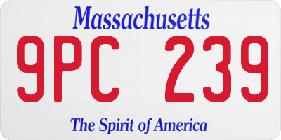MA license plate 9PC239