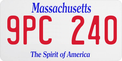 MA license plate 9PC240