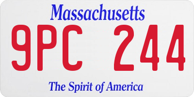 MA license plate 9PC244