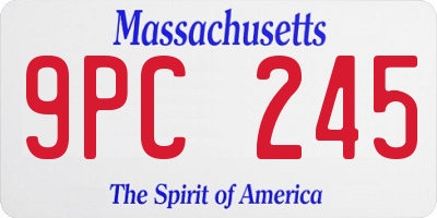 MA license plate 9PC245