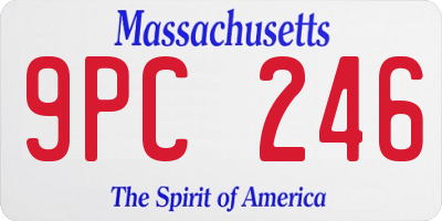 MA license plate 9PC246