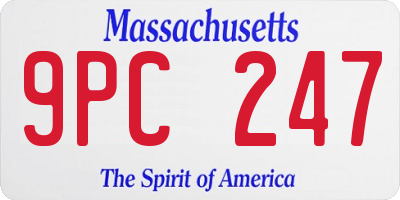 MA license plate 9PC247