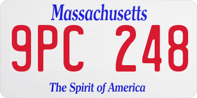 MA license plate 9PC248