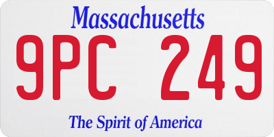 MA license plate 9PC249