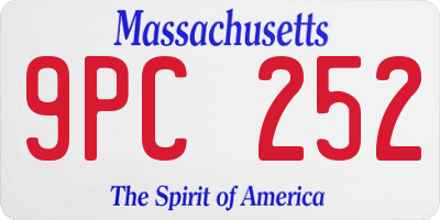 MA license plate 9PC252