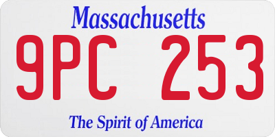 MA license plate 9PC253