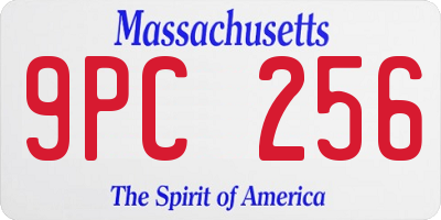 MA license plate 9PC256
