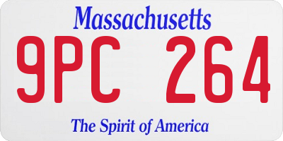 MA license plate 9PC264