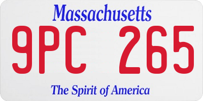 MA license plate 9PC265