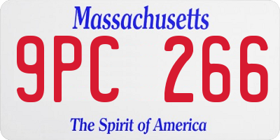 MA license plate 9PC266