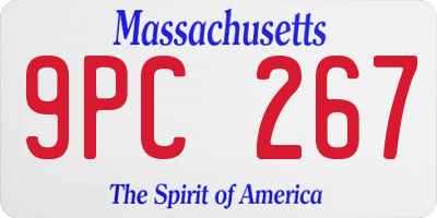 MA license plate 9PC267
