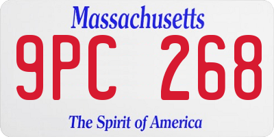 MA license plate 9PC268
