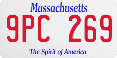 MA license plate 9PC269