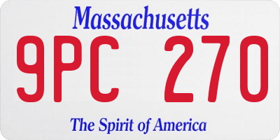MA license plate 9PC270