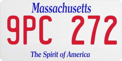 MA license plate 9PC272
