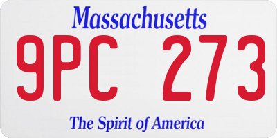 MA license plate 9PC273
