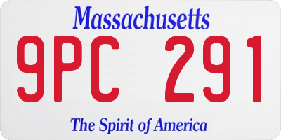 MA license plate 9PC291