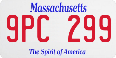 MA license plate 9PC299