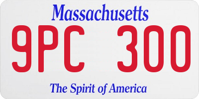 MA license plate 9PC300
