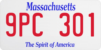 MA license plate 9PC301