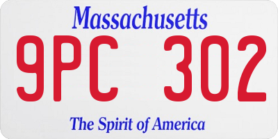 MA license plate 9PC302