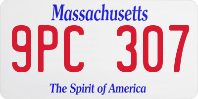 MA license plate 9PC307