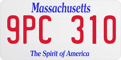 MA license plate 9PC310