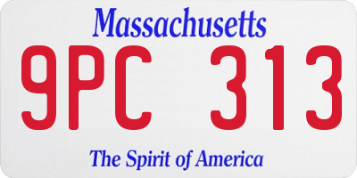 MA license plate 9PC313