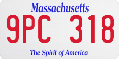 MA license plate 9PC318