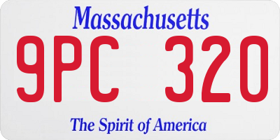 MA license plate 9PC320