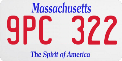 MA license plate 9PC322