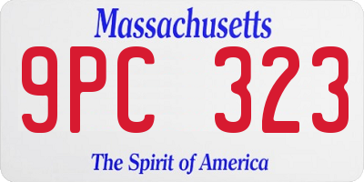 MA license plate 9PC323