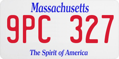 MA license plate 9PC327
