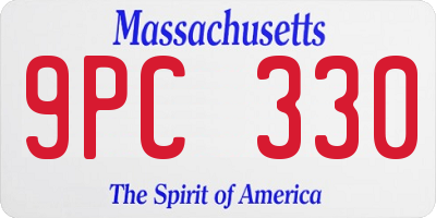 MA license plate 9PC330