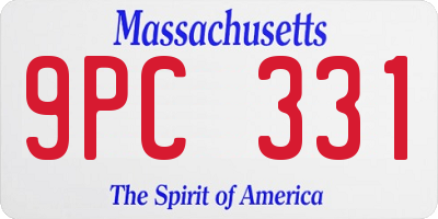 MA license plate 9PC331