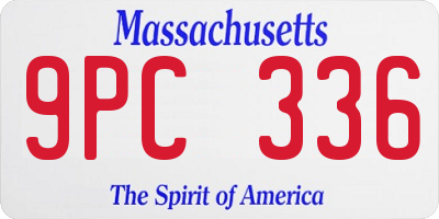 MA license plate 9PC336