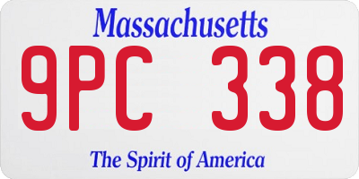 MA license plate 9PC338