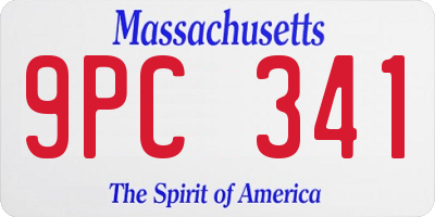 MA license plate 9PC341
