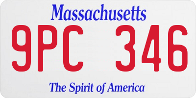 MA license plate 9PC346