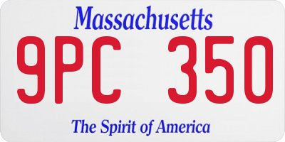 MA license plate 9PC350