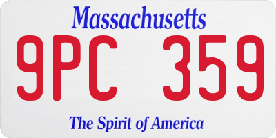 MA license plate 9PC359
