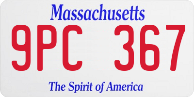 MA license plate 9PC367