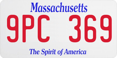 MA license plate 9PC369